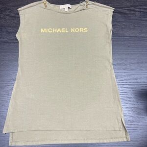 Michael Kors Olive Green Logo Tank with Metallic Print🥰